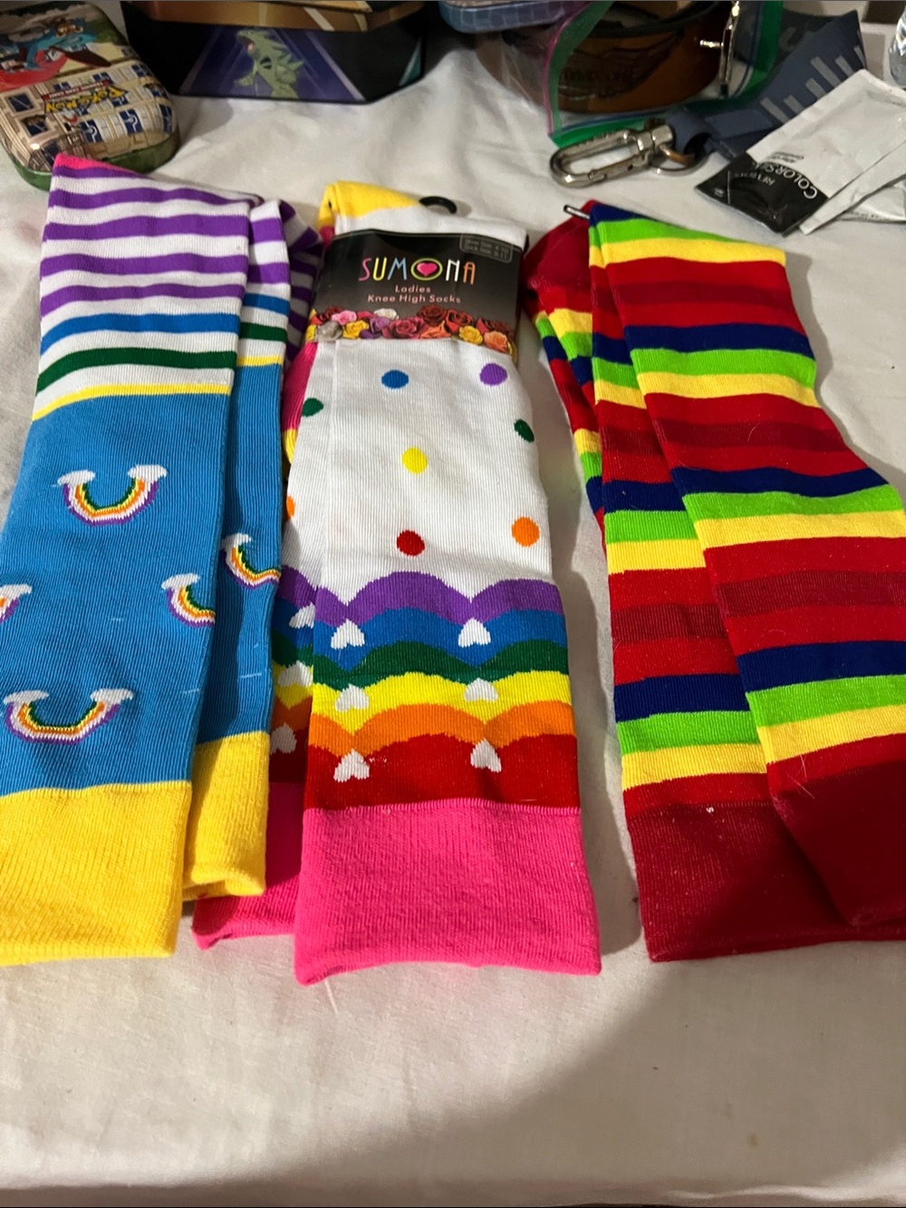 Kids Rainbow Knee High Socks - Multicolor bundle